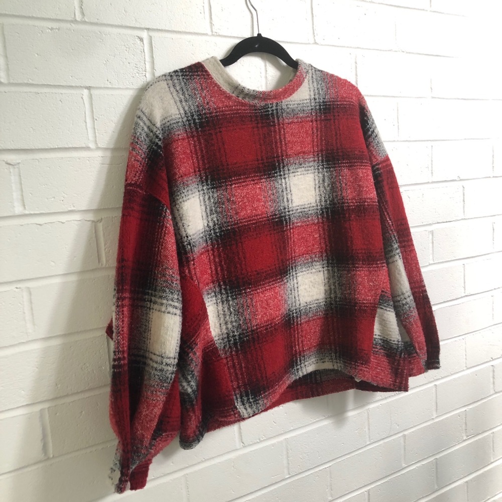 Zara Plaid Sweater Sz Small